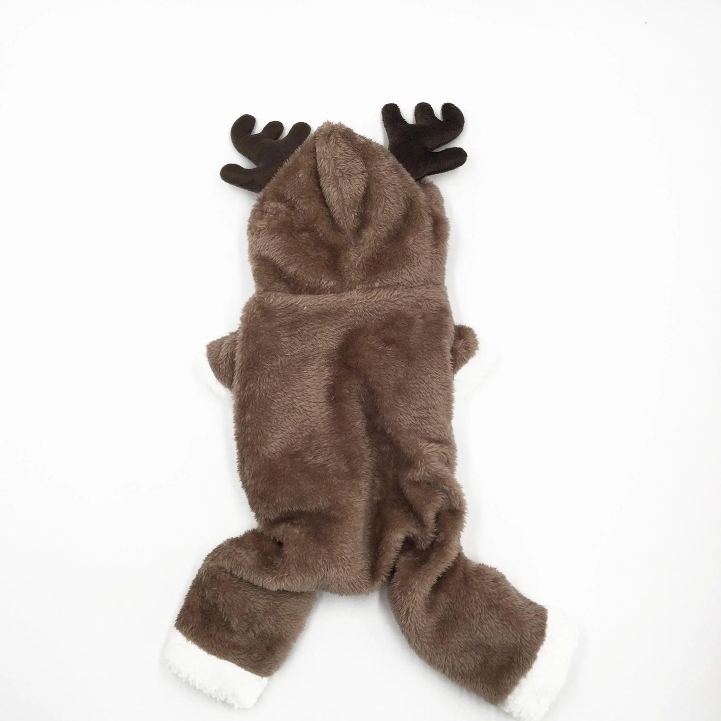 Snuggle Up in Style: Cozy Coral Fleece Elk Christmas Dog Outfit