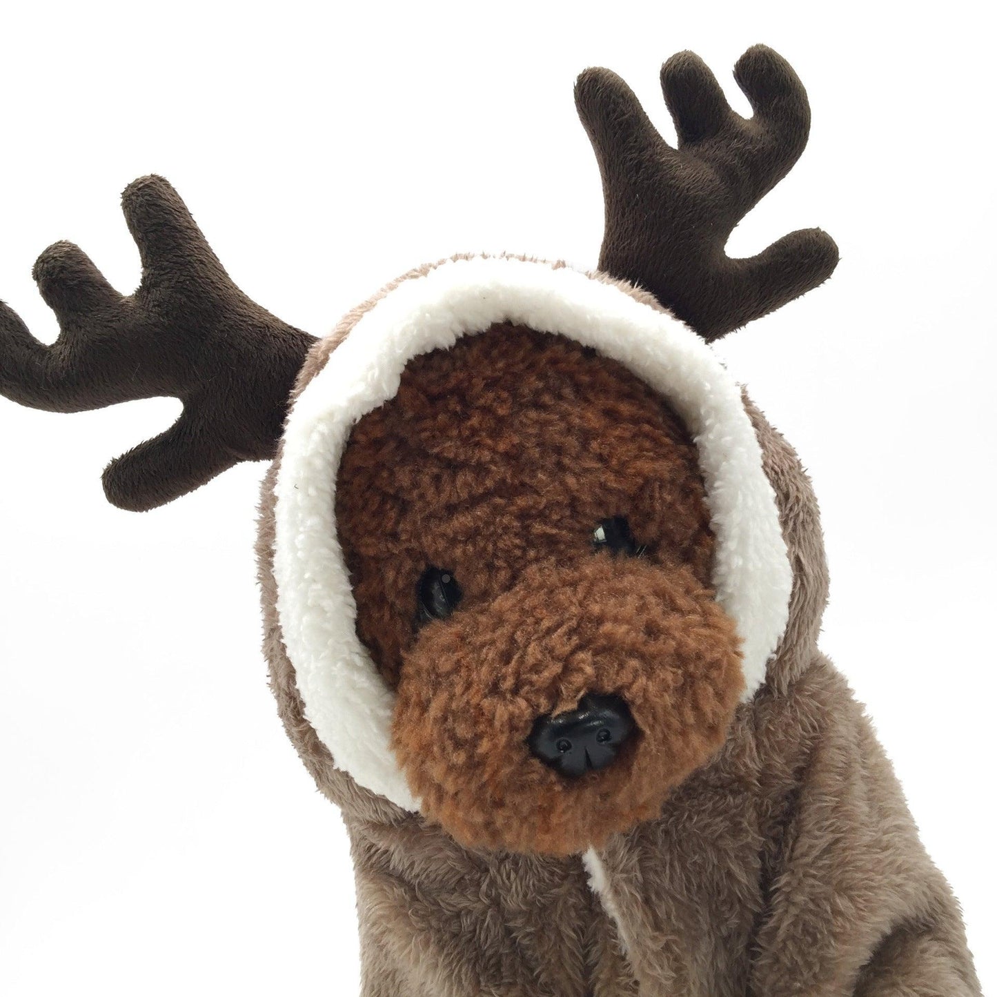 Snuggle Up in Style: Cozy Coral Fleece Elk Christmas Dog Outfit