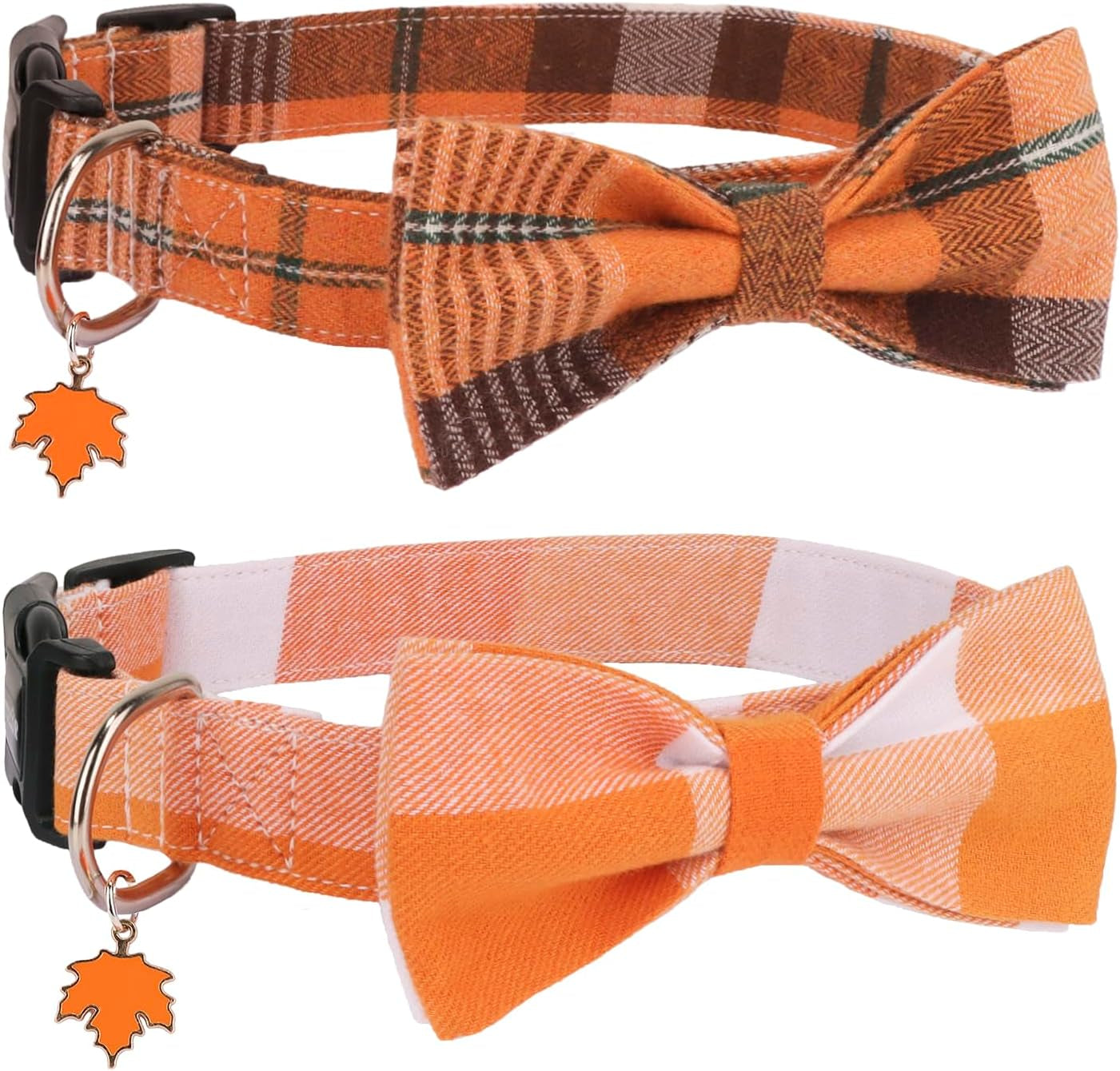 Sleigh My Style: Festive Adjustable Plaid Dog Bling with Removable Bowtie for Pooch Party Fun (Red & Green, Large)