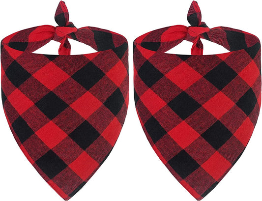 Paw-sitively Festive: The Ultimate Doggie Plaid Power Couple Bandanas for Furry Holiday Shenanigans! (Sizes for All Good Boys and Girls)